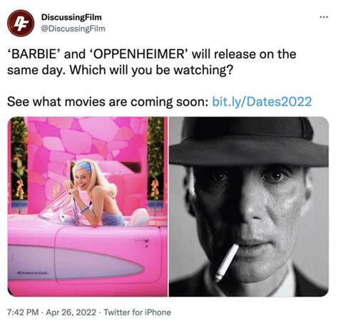 Barbie (2023 Film) - Barbie vs. Oppenheimer (meme) : r/Trailerclub