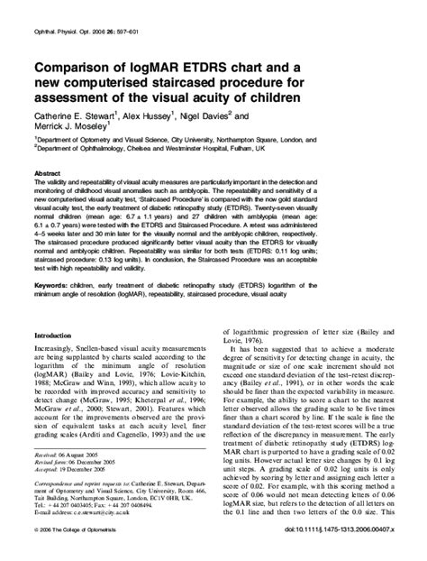 (PDF) Comparison of logMAR ETDRS chart and a new computerised ...