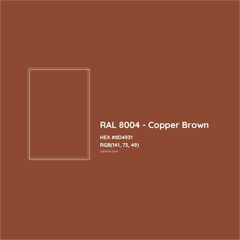 RAL 8004 - Copper Brown Complementary or Opposite Color Name and Code ...