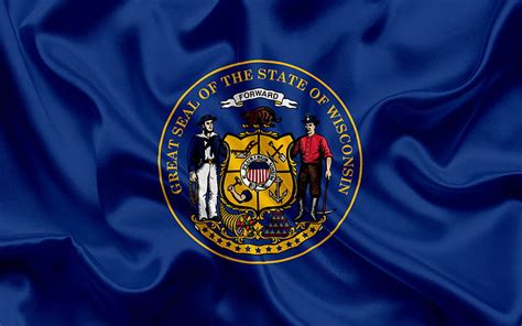 Wisconsin State Flag, flags of States, flag State of Wisconsin, USA ...