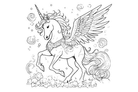 Coloring Pages Pegasus Unicorn