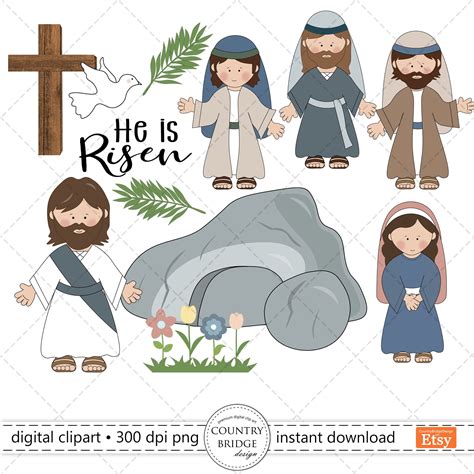 Easter Story Clipart Easter Bible Clipart Easter Jesus - Etsy