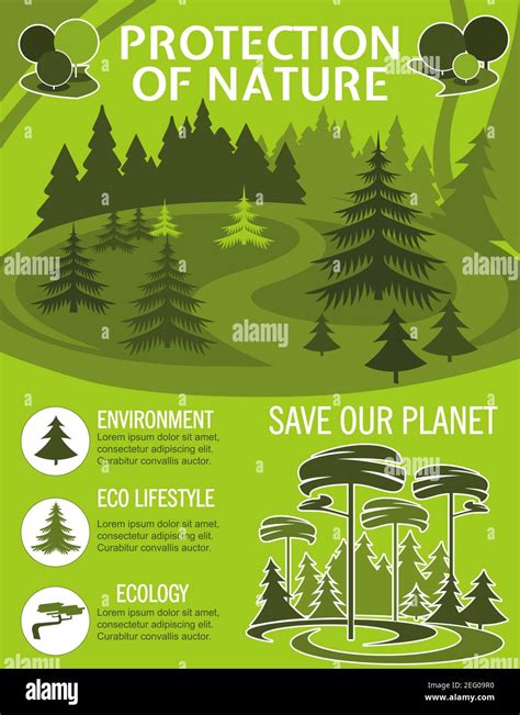 Save Planet poster for ecology nature protection template. Eco park or ...