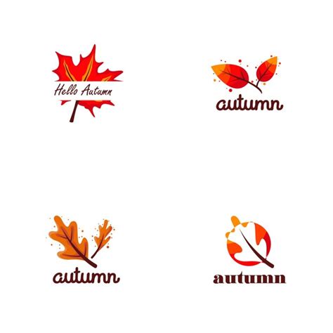 Premium Vector | Autumn logo collection