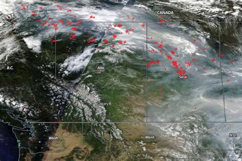 Satellite view, Canada fires, July 2, 2015 - Wildfire Today