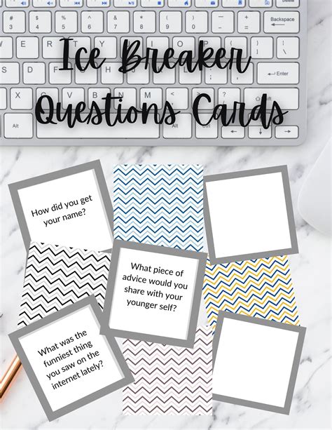 Ice Breaker Question Cards for First Day or Introducing Groups of ...