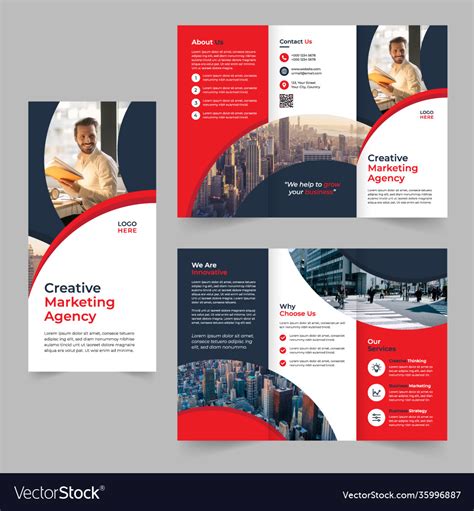 Professional business tri-fold brochure design Vector Image