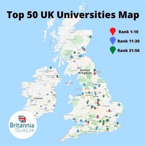 Top UK Universities Map - 2022 Rankings and League Table