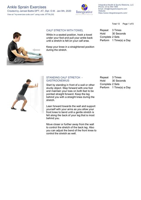 Exercises Stretches For An Ankle Sprain Impact Physical Therapy ...