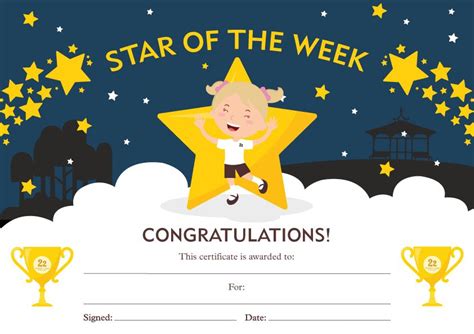 Star of the week certificate 22 street lane nursery – Artofit