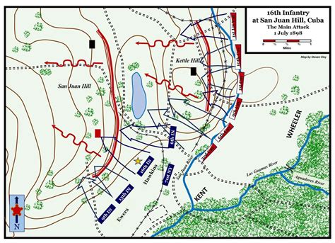 San Juan Hill 1 July 1898; The Main Attack | 16th Infantry Regiment ...