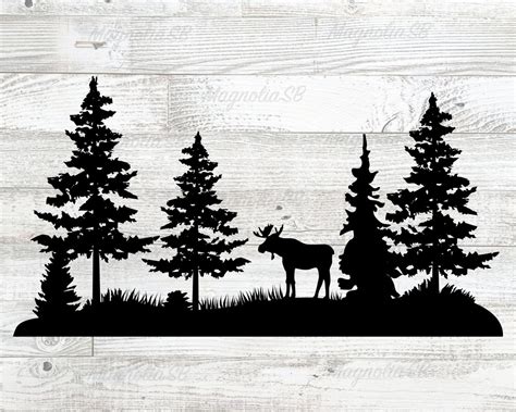 Moose in the Woods Svg Moose in the Forest Svg Dxf Cut File - Etsy