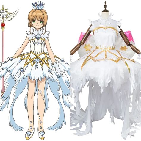 Cardcaptor Sakura:Clear Card Sakura Kinomoto Snow Angel Dress Cosplay ...