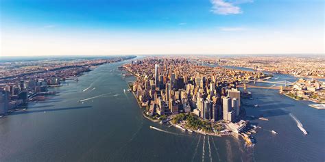 Aerial view of lower Manhattan New York City - Skyview