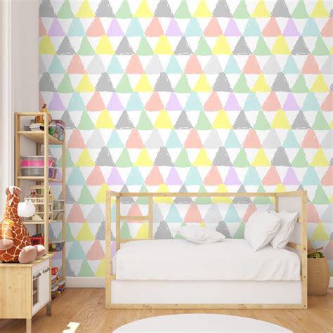 Pastel Colors Triangle, Children Nursery Wallpaper | Life n Colors