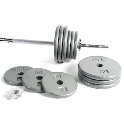 CAP Barbell 100 lb Weight Set with Chrome Bar - GYM READY EQUIPMENT