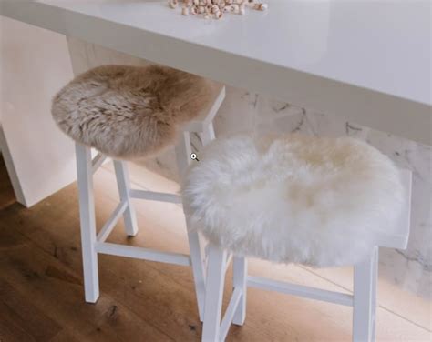 Pure Sheepskin Chair Pads Stool Covers. Very Fluffy and Super Soft ...