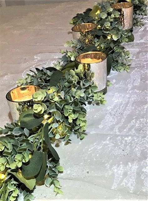 Buy Eucalyptus Garland Greenery with Fairy Lights battery operated ...