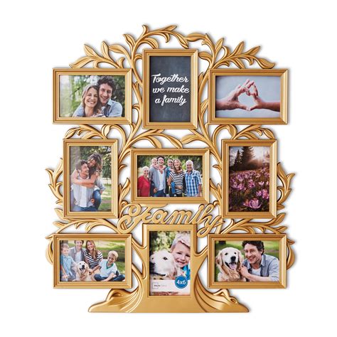 Mainstays 9-Opening Family Tree Wall Collage Picture Frame, Multiple ...