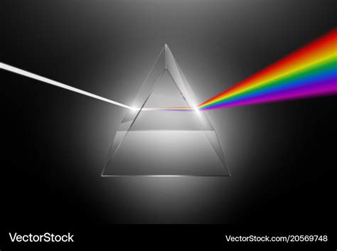 Light dispersion to a spectrum on a glass prism Vector Image