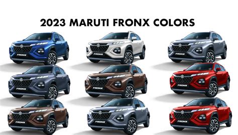 Maruti Fronx Colors: Blue, Brown, Red, White, Silver, Grey - GaadiKey