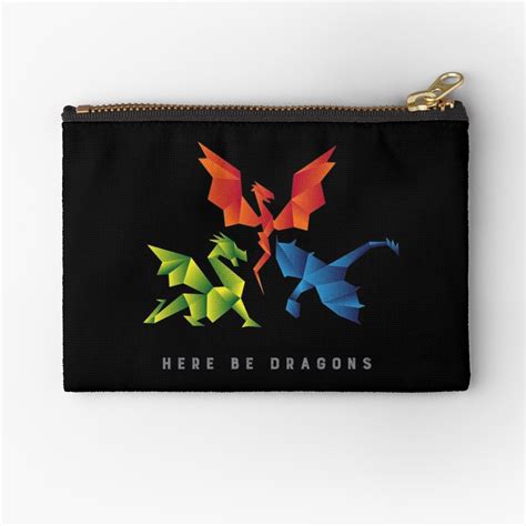 SCP-1762 Where The Dragons Went Origami Style Dragons Zipper Pouch by ...