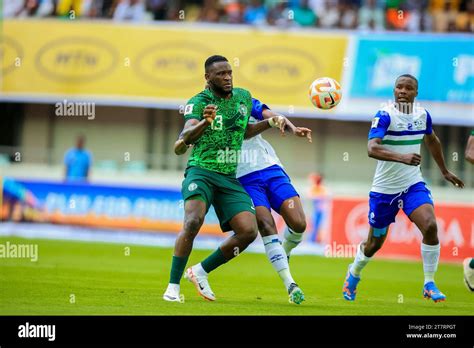 Akwa Ibom State, Nigeria. 16 nov 2023. Nigeria vs Lesotho. Victor ...