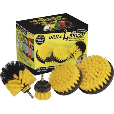 Drillbrush Bathroom Medium Yellow Drill Brush Set | Berings