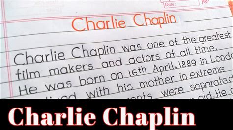 charlie chaplin || Biography of charlie chaplin ||Essay on charlie ...