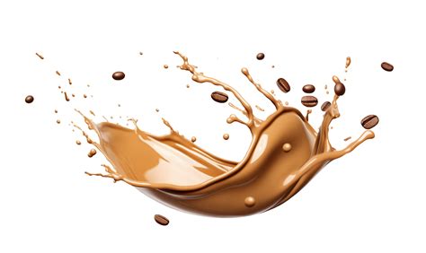 Coffee splash with coffee beans isolated on transparent background, png ...