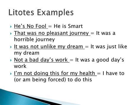 Figurative Language - Litotes