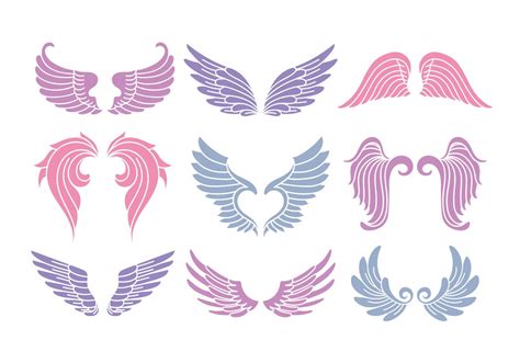 Set Of Cute Angel Wings 156263 Vector Art at Vecteezy