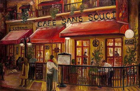 Cafe sans Souci by Sheila Kinsey | Cafe art, Painting, Cafe