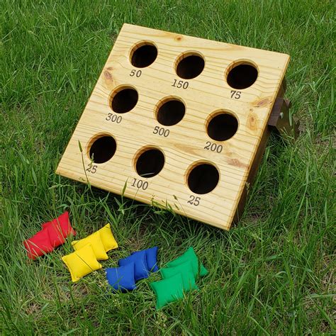 Bean Bag Toss Lawn Game, Mini Corn Hole Game, Wooden Yard Game, Outdoor ...