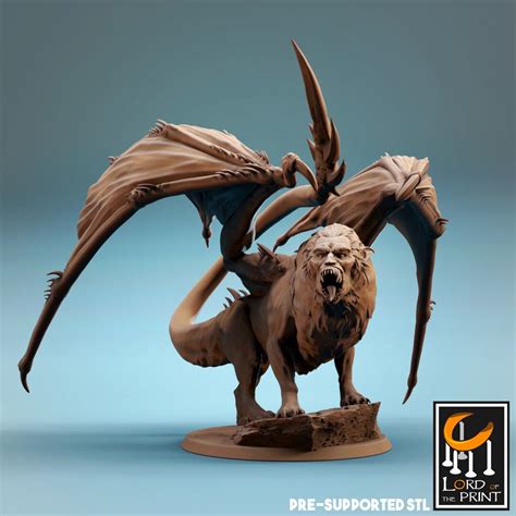 Manticore Miniature From Lord of the Print for Ttrpgs - Etsy