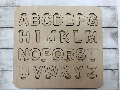 Wooden Alphabet Puzzle Educational Toy Kids Gift Toy Learning - Etsy