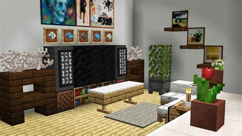 Living Room Ideas Minecraft | Minecraft room decor, Living room in ...