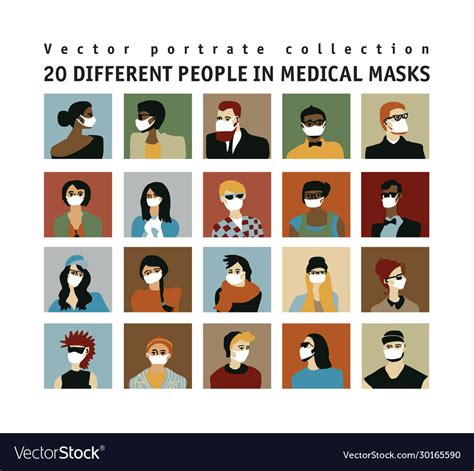 Epidemic virus people medical masks people Vector Image