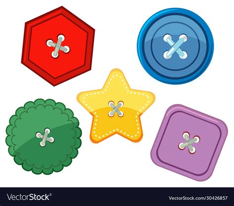 Set different shapes and colors buttons Royalty Free Vector