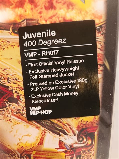 JUVENILE - 400 DEGREEZ Yellow Vinyl 180-Gram 2xLP VMP-RH017 2019 US New ...