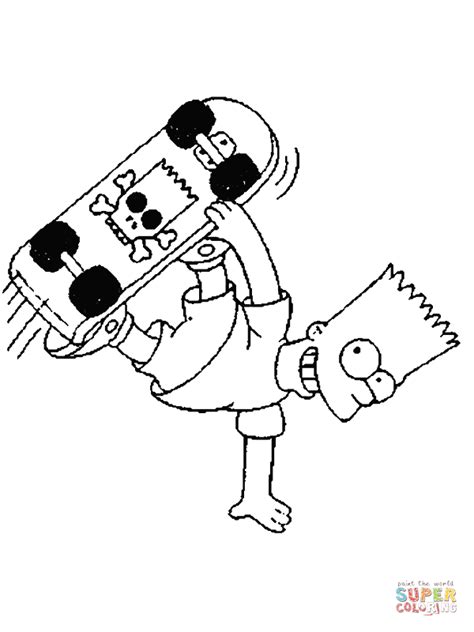 Bart On Skateboard coloring page | Free Printable Coloring Pages