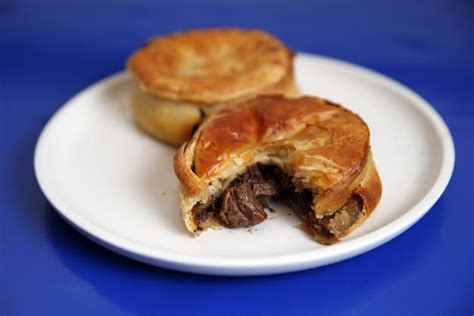 A Killie Pie, a Kilmarnock specialty made with beef is seen in ...