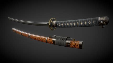 Katana & Saya(sheath, scabbard) - 3D model by Krzysztof Kierasiński ...