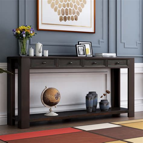 Console Table for Entryway, Hallway, Easy Assembly, 64" Long Sofa Table ...