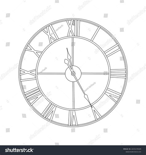 Clock Line Art Clock Vector Clock Stock Vector (Royalty Free ...