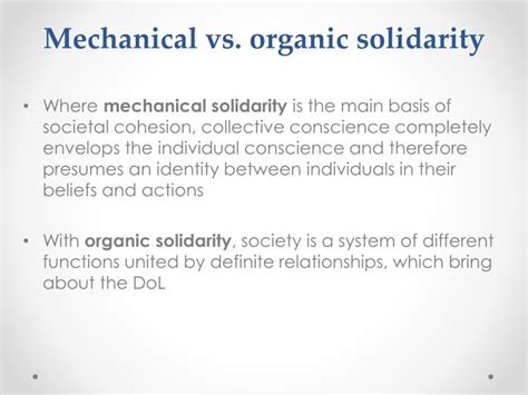 ️ Mechanical organic solidarity. From mechanical to organic solidarity ...