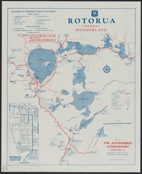 Rotorua: Thermal Wonderland - Map from 1949 : r/newzealand