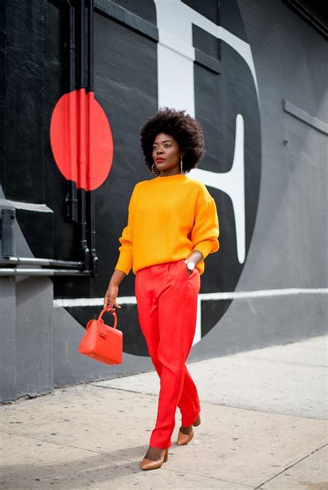 HAPPY MONDAY: ORANGE YOU GLAD? #streetstyle Color Blocking Outfits ...