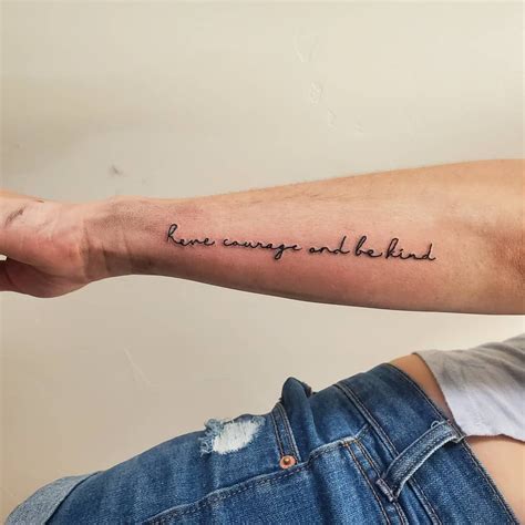 Fiona on Instagram: “Have courage and be kind💕 #scripttattoo #cursive # ...