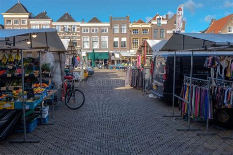 Market Shoppers at the Market Square in the Center of Delft ...